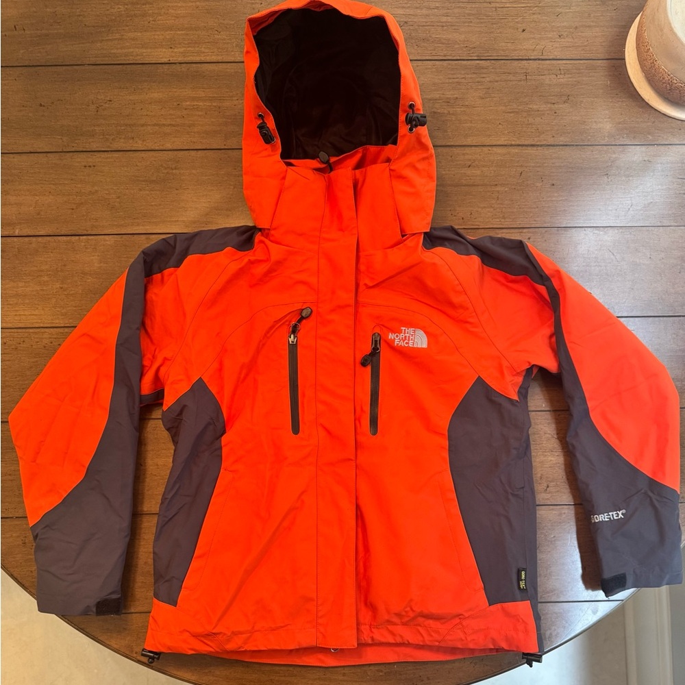 The North Face Bright Orange and Dark Gray Jacket